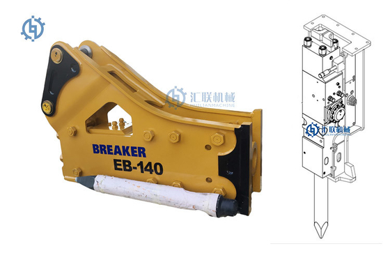 EB140 tipo laterale superiore escavatore idraulico Attachment SB81 del martello 25t dell'interruttore della roccia